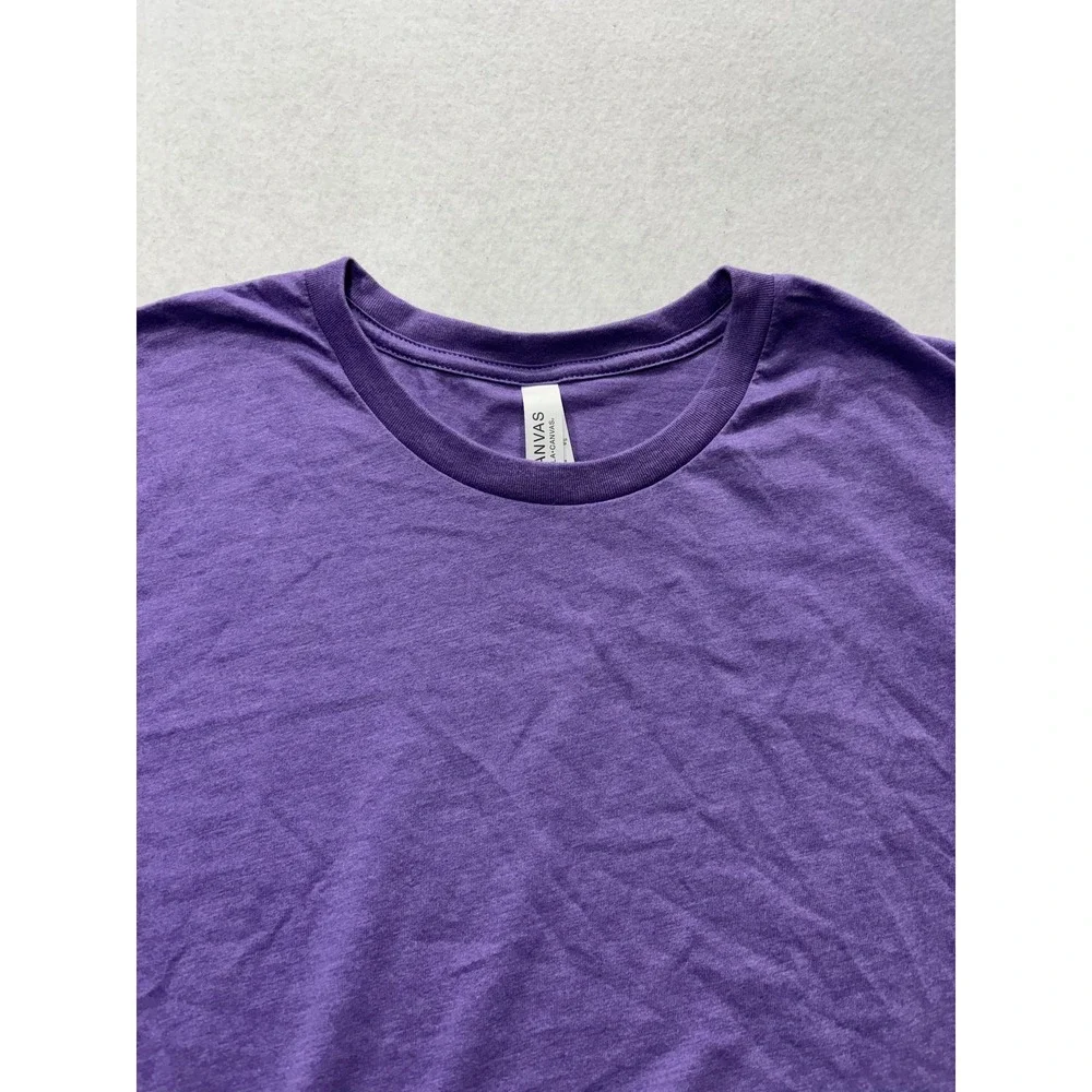 Bella + Canvas 3001 Mens Large Purple Crew Neck Short Sleeve Basic Tee Shirt